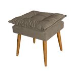 Puff Decorativo Sala De Estar Opalla Suede Bege Escuro