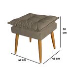 Puff Decorativo Sala De Estar Opalla Suede Bege Escuro