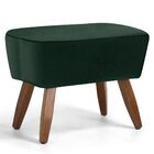 Puff Decorativo Sala De Estar Pés De Madeira Naomi Veludo Ver