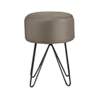 Puff Decorativo Sala De Estar Pés Metal Iene Veludo Fendi G17