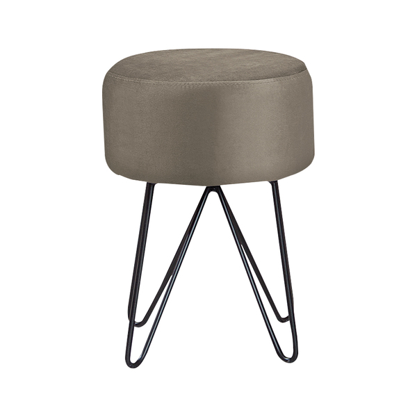 Puff Decorativo Sala De Estar Pés Metal Iene Veludo Fendi G17