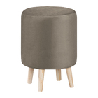 Puff Decorativo Sala De Estar Pés Palito Cork Veludo Fendi -