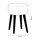 Puff Decorativo Sala De Estar Pés Palito Iene Veludo Azul Mar