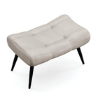 Puff Decorativo Sala De Estar Pés Palito Letty Facto Perola G