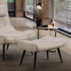 Puff Decorativo Sala De Estar Pés Palito Letty Facto Perola G