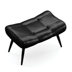 Puff Decorativo Sala De Estar Pés Palito Letty Facto Preto Br