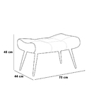 Puff Decorativo Sala De Estar Pés Palito Letty Facto Preto Br