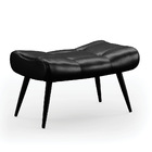 Puff Decorativo Sala De Estar Pés Palito Letty Facto Preto Br