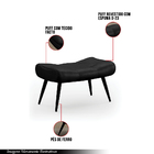 Puff Decorativo Sala De Estar Pés Palito Letty Facto Preto G1