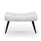 Puff Decorativo Sala De Estar Pés Palito Letty Pu Branco G19