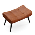 Puff Decorativo Sala De Estar Pés Palito Letty Pu Nozes G19 -