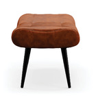 Puff Decorativo Sala De Estar Pés Palito Letty Pu Nozes G19 -