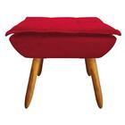 Puff Decorativo Sala De Estar Pés Palito Opla Suede Vermelho