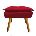 Puff Decorativo Sala De Estar Pés Palito Opla Suede Vermelho
