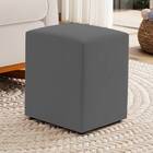 Puff Decorativo Sala De Estar Quadrado 36x47cm Suede Cinza -