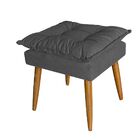 Puff Decorativo Sala De Estar Recepção Opalla Suede Cinza