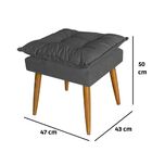 Puff Decorativo Sala De Estar Recepção Opalla Suede Cinza