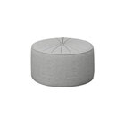 Puff Decorativo Sala De Estar Round Linho Cinza G45 - Gran Be