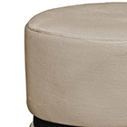 Puff Decorativo Sala Quarto Kiev Suede Bege Com Cinta Metálic