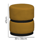 Puff Decorativo Sala Quarto Kiev Suede Mostarda Com Cinta Met