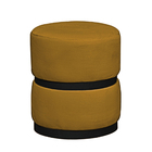 Puff Decorativo Sala Quarto Kiev Suede Mostarda Com Cinta Met