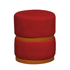 Puff Decorativo Sala Quarto Kiev Suede Vermelho Com Cinta Met