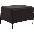 Puff Decorativo Status Base Preto Fosco Corano Marrom Escuro