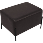 Puff Decorativo Status Base Preto Fosco Corano Marrom Escuro