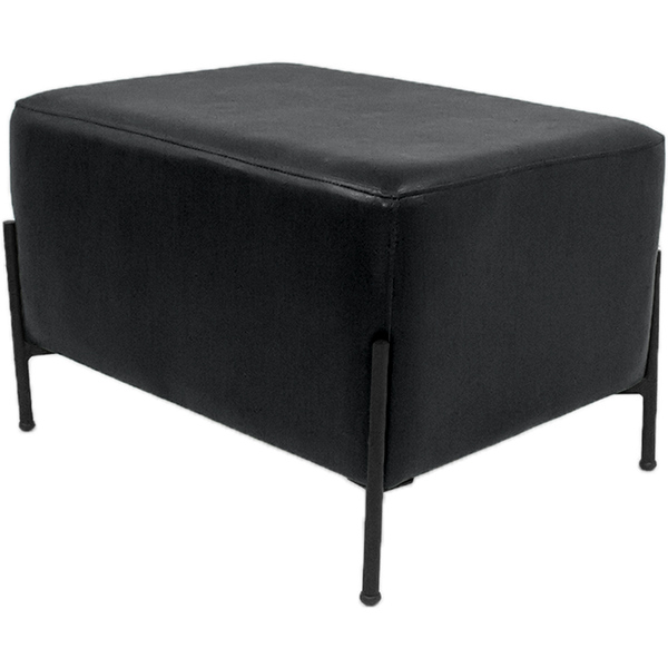 Puff Decorativo Status Base Preto Fosco Corano Rústico Preto