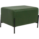 Puff Decorativo Status Base Preto Fosco Corano Verde Oliva -