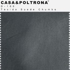 Puff Decorativo Status Base Preto Fosco Suede Chumbo - Casaep