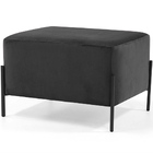Puff Decorativo Status Base Preto Fosco Suede Chumbo - Casaep
