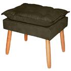 Puff Decorativo Suede Opala Com Pés Palito Para Sala