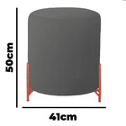 Puff Decorativo Thor Ferro Base Bronze Veludo Cinza - Montana