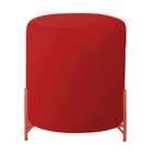 Puff Decorativo Thor Ferro Base Bronze Veludo Vermelho - Mont