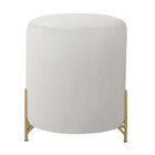 Puff Decorativo Thor Ferro Base Gold Veludo Bege - Montanaris