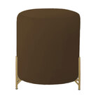 Puff Decorativo Thor Ferro Base Gold Veludo Marrom - Montanar