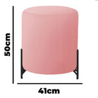 Puff Decorativo Thor Ferro Base Preta Veludo Rose - Montanari