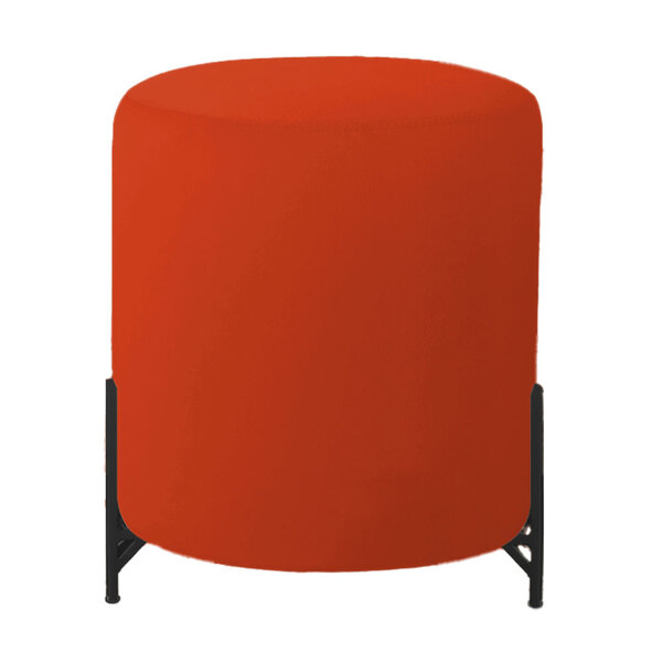 Puff Decorativo Thor Ferro Base Preta Veludo Terracota  - Mon