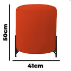 Puff Decorativo Thor Ferro Base Preta Veludo Terracota  - Mon