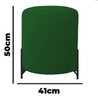 Puff Decorativo Thor Ferro Base Preta Veludo Verde  - Montana