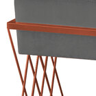 Puff Decorativo Tróia Base Bronze Veludo Cinza  - Montanaris