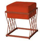 Puff Decorativo Tróia Base Bronze Veludo Terracota - Montanar