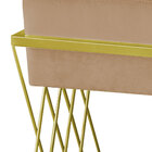 Puff Decorativo Tróia Base Gold Veludo Capuccino  - Montanari