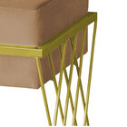 Puff Decorativo Tróia Base Gold Veludo Capuccino  - Montanari