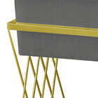 Puff Decorativo Tróia Base Gold Veludo Cinza - Montanaris Dec