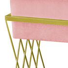 Puff Decorativo Tróia Base Gold Veludo Rosê - Montanaris Decor