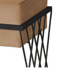 Puff Decorativo Tróia Base Preta Veludo Cappucino - Montanari