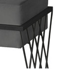 Puff Decorativo Tróia Base Preta Veludo Cinza - Montanaris De