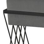 Puff Decorativo Tróia Base Preta Veludo Cinza - Montanaris De